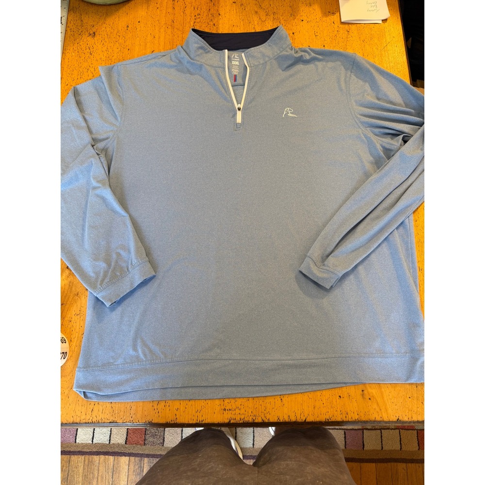 Rhoback Quarter Zip XXXL Blue Heathered Performance Golf Pullover Long Sleeve